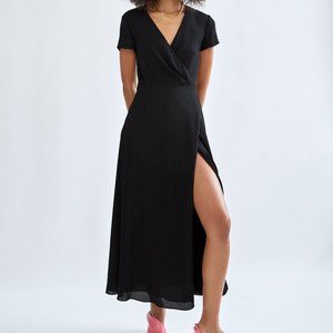 Babaton Slit Wrap Dress, Forest Green, Size L (Artizia)